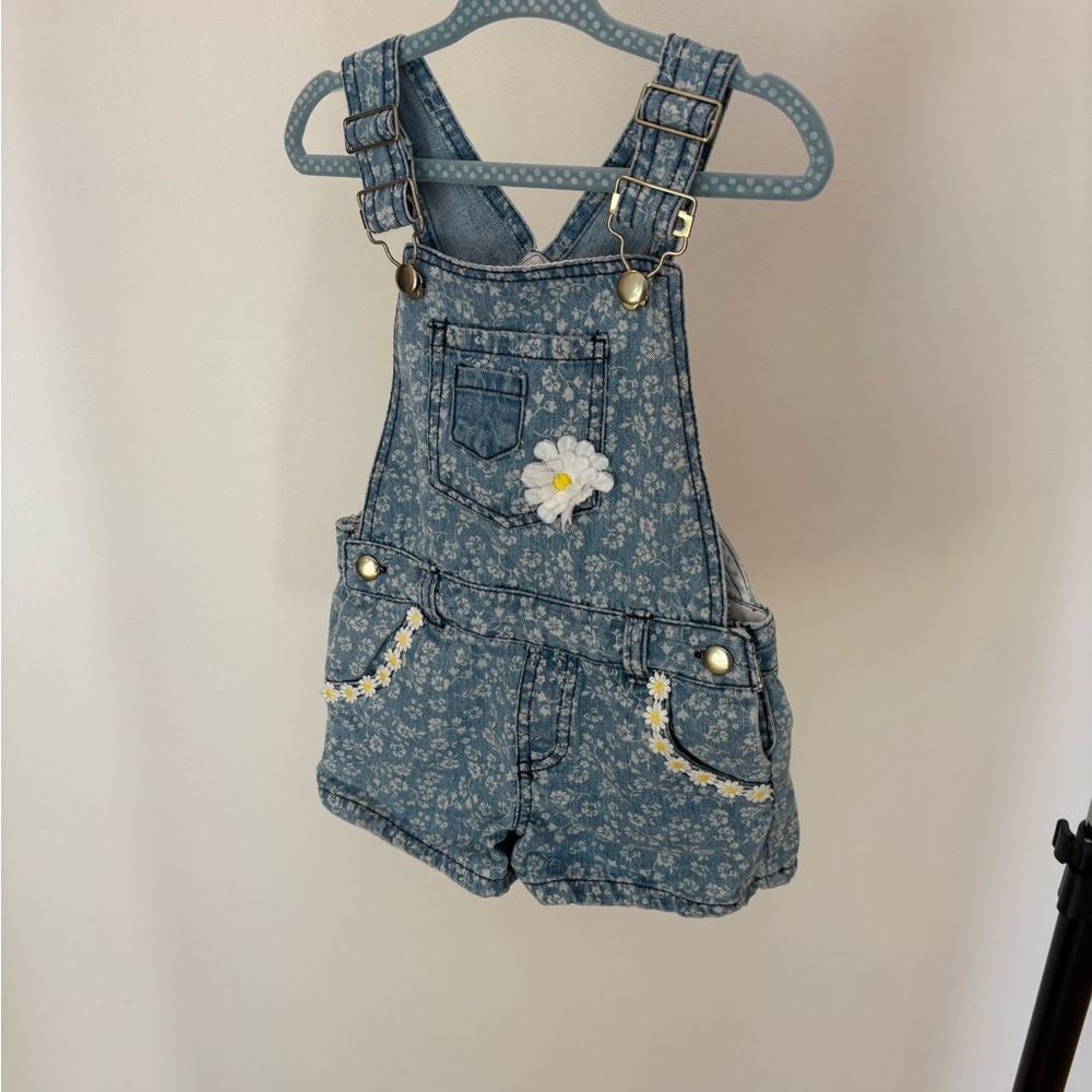 Floral Denim Kids Overalls